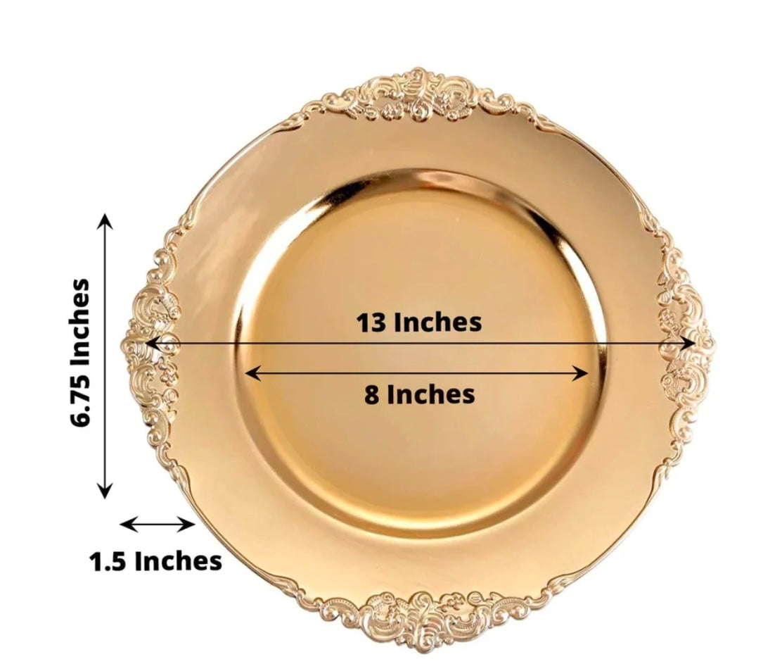 Gold Charger Plates For Rent