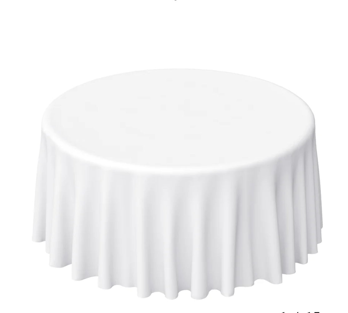 Premium White Round Table Covers For Rent