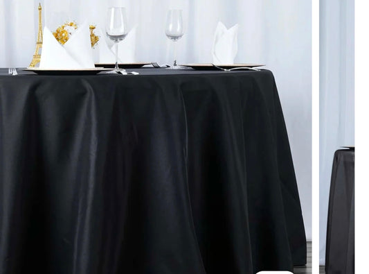 Premium Black Round Table Cover for Rent