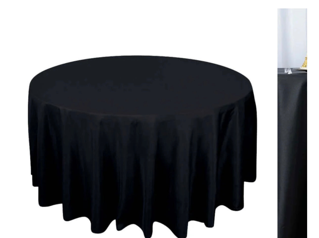 Premium Black Round Table Cover for Rent