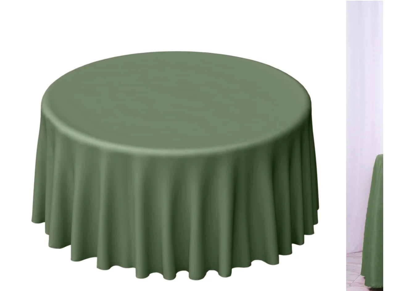 Olive Green Round Table Cover For Rent