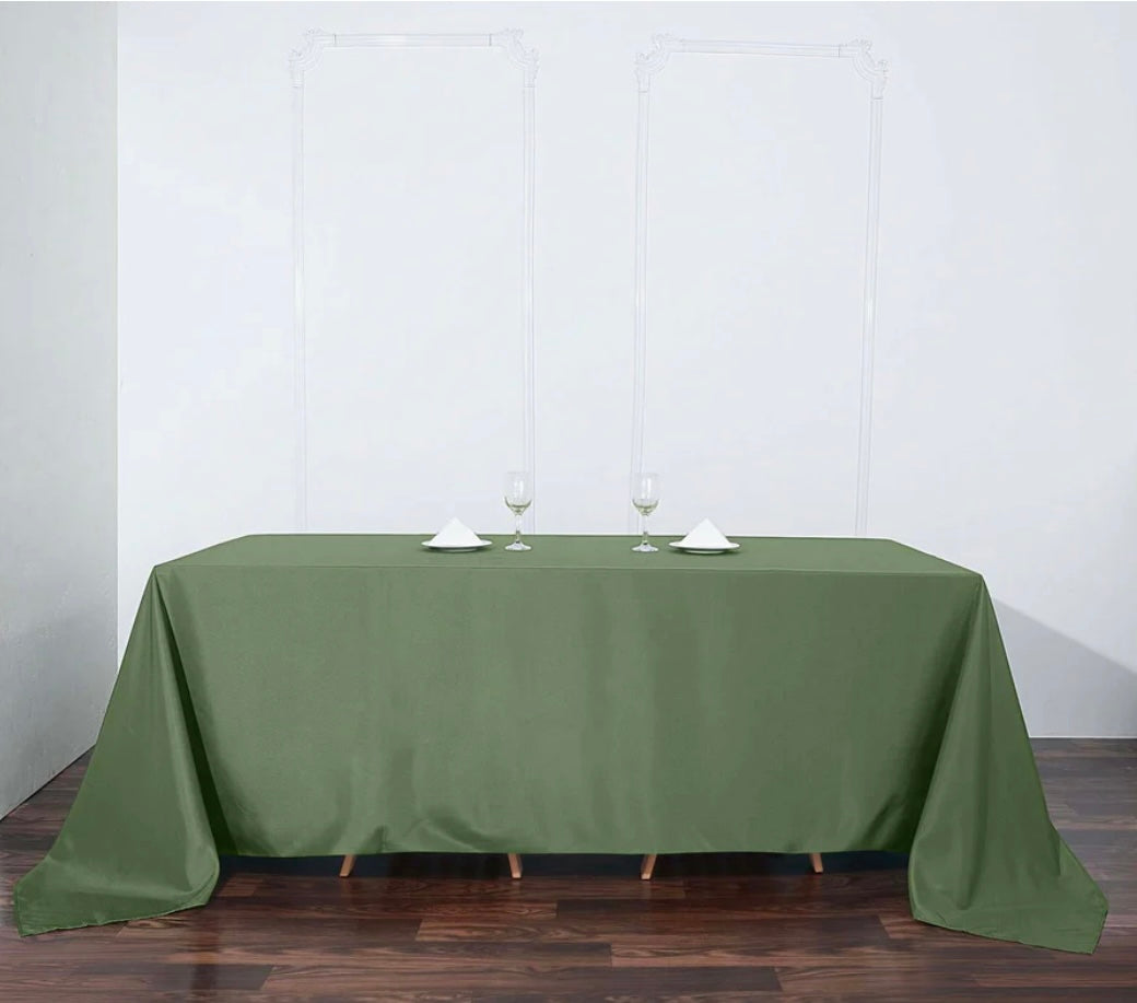 Olive Green Rectangular Table Cover For Rent