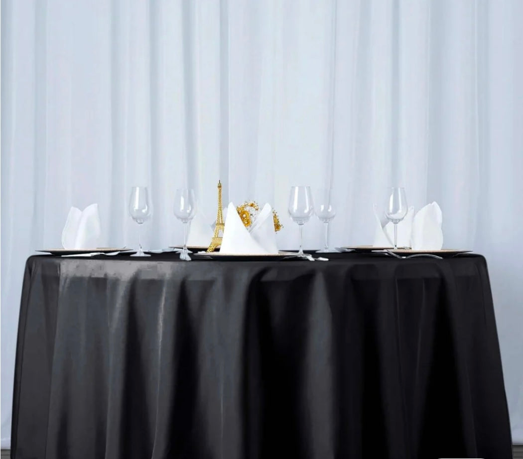 Premium Black Round Table Cover for Rent