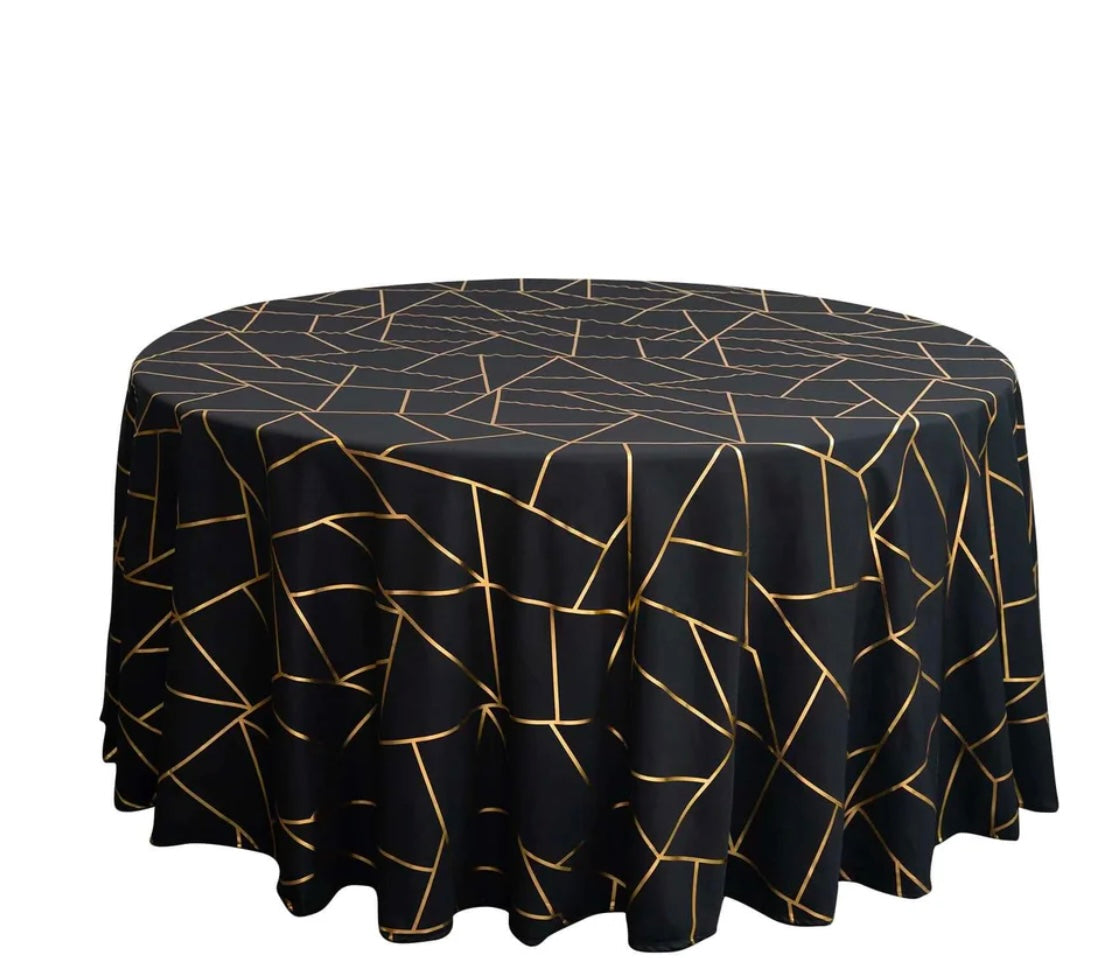 Black & Gold Table Cover for Rent