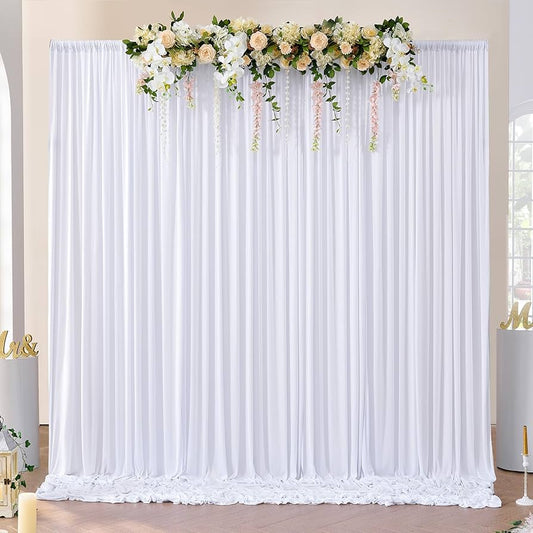 White Velvet drapes - 5ft x 12ft